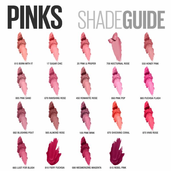 Maybelline New York Color Sensational Pink Lipstick, Satin Lipstick, Sugar Chic, Pack of 1 - Image 6