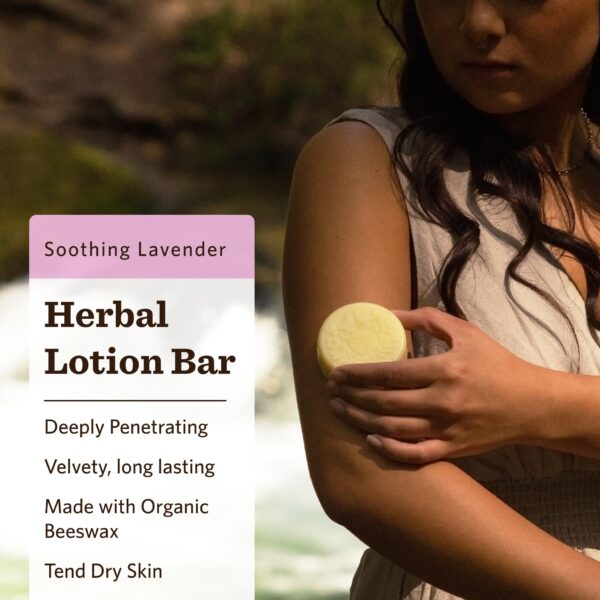 Moon Valley Organics Herbal Lotion Bar in Lavender, Moon Melt Bar, Calendula and Comfrey, Beeswax, Heal and Restore Chapped Skin, Soothing - Image 2