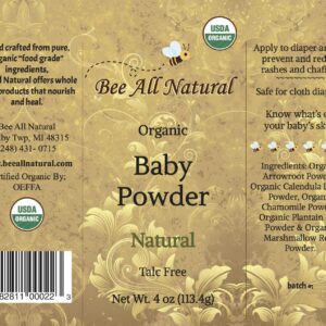 BEE All Natural Baby Powder Natural, 4 OZ - Image 2