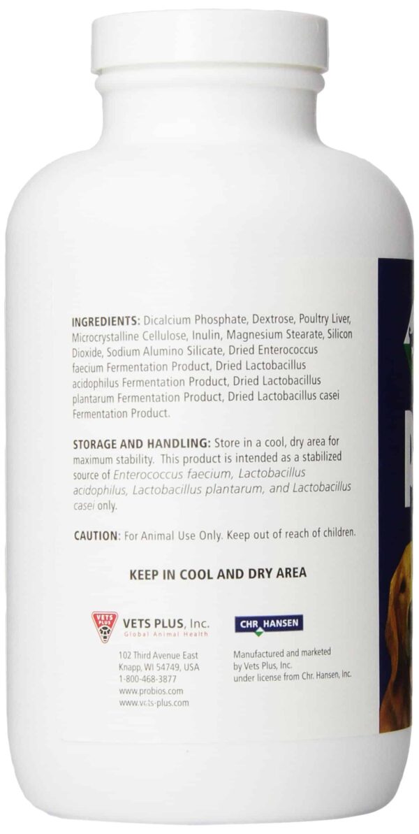 Probios Dog Digestive Support - Digestive Tabs with Probiotics for Dogs, Daily Pet Probiotics for Dogs, Liver Flavored, 180 Count, by Vets Plus - Image 2