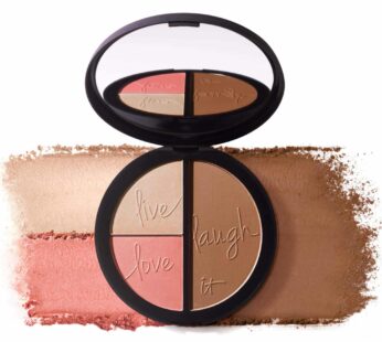 IT Cosmetics Your Most Beautiful You Anti-Aging Matte Bronzer, Radiance Luminizer & Brightening Blush Palette – With Hydrolyzed Collagen, Silk & Pepti