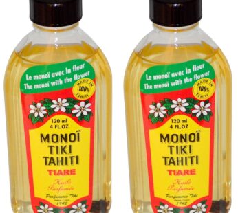 Monoi Tiare Tahiti Tiare Gardenia Coconut Oil (Pack of 2), Scented With Fresh Handpicked Tiare Flowers, 100% Made in Tahiti, 4 fl. oz.