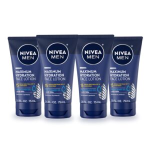 NIVEA MEN Maximum Hydration Face Lotion with Broad Spectrum SPF 15 Sunscreen, Lightweight Moisturizer Protects and Moisturizes, 4 Pack of 2.5 Fl Oz Tu - Image 1