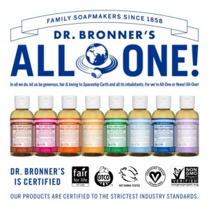 Dr. Bronner's - Pure-Castile Liquid Soap (Rose, 2 ounce) - Made with Organic Oils, 18-in-1 Uses: Face, Body, Hair, Laundry, Pets and Dishes, Concentrated, Vegan, Non-GMO - Image 6