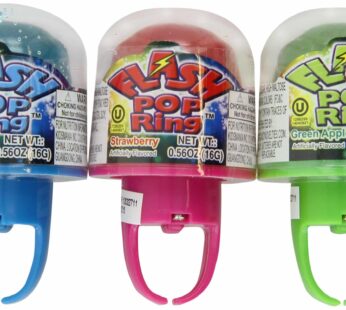 Kidsmania Flash Pop Lollipop Ring, Lights when You Wear It, .56-Ounce Rings (Pack of 24)