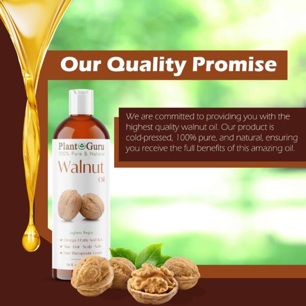 Walnut Oil 16 oz - Cold Pressed 100% Pure Natural - Skin, Body, Face, and Hair Growth Moisturizer. Great For Creams, Lotions, Lip balm and Soap Making - Image 6