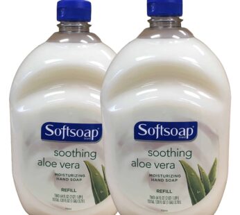 Softsoap Hand Soap Soothing Aloe Vera Moisturizing Hand Soap Refill 64 Fl Oz (Pack of 2)