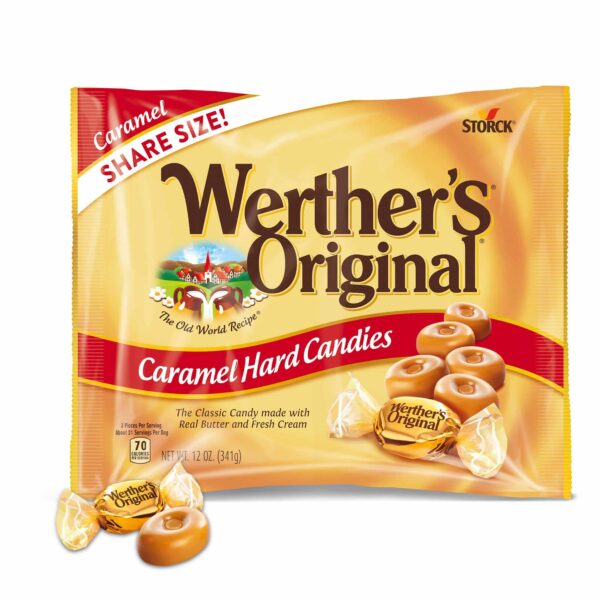 WERTHER'S ORIGINAL Caramel Hard Candies, 9 Ounce Bag, Hard Candy, Individually Wrapped Candy Caramels, Caramel Candy Sweets, Bag of Candy