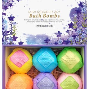 Bath Bombs Gift Set - Ultra Bubble XXL Fizzies (6 x 4.1 oz) with Natural Dead Sea Salt Cocoa and Shea Essential Oils, The Best Birthday Gift Idea for - Image 1