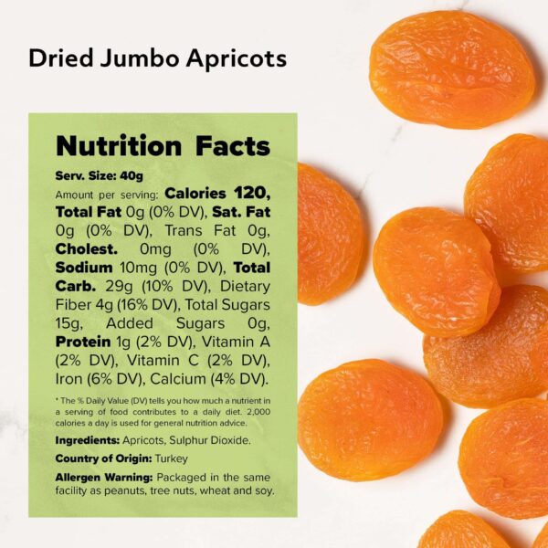 NUTS U.S. ? Dried Apricots | Jumbo Size Turkish Apricots | No Added Sugar & Color | Chewy and Juicy Texture | Non-GMO and No Added Flavor | Whole Pitt - Image 5