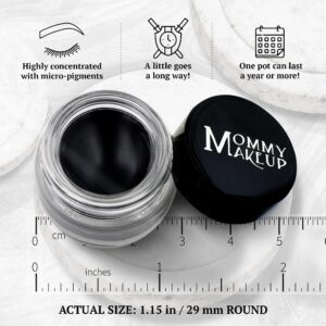 Mommy Makeup Stay Put Gel Eyeliner with Semi-Permanent Micropigments, Black Beauty, Pure Black - Image 6