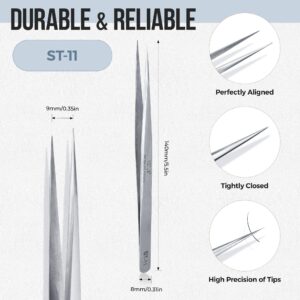 LASHVIEW Lash Tweezer, Vetus Stainless Steel Straight Isolation Eyelash Tweezer, Anti-static Pointed Tweezers for Profissional Grafting Eyelash Extens - Image 5