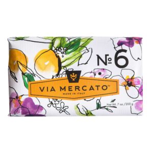 Via Mercato Italian Soap Bar (200 g), No. 6 - Fig, Orange Blossom & Cedarwood - Image 1