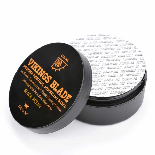VIKINGS BLADE Luxury Shaving Cream, Black Ocean Scent, Silky Buttery Smooth, Surfactant Base. Refreshing, Clean, Close, FOAMING Shave Cream - Image 3