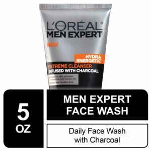 L'Oreal Men Expert Hydra Energetic Facial Cleanser with Charcoal for Daily Face Washing, Mens Face Wash, Beard and Skincare for Men, 5 fl. Oz - Image 1