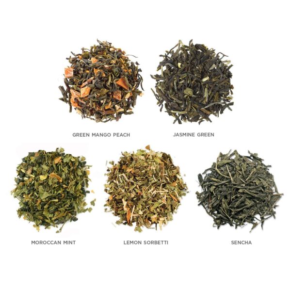 Tea Forte Single Steeps Loose Leaf Green Tea Sampler, Assorted Variety Tea Box, Single Serve Pouches, 15 Count (Pack of 1) - Image 3