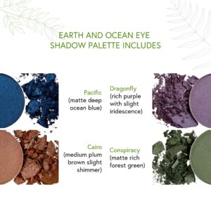 Honeybee Gardens Earth & Ocean Eye Shadow Palette, Clean and Bold, 4 Highly Pigmented Colors With Long Lasting Luxe Finish, Vegan, Cruelty-Free, Glute - Image 5