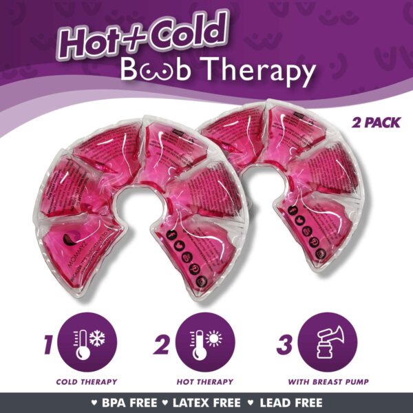 Mommyz Love Gel Nursing Pads for Breastfeeding - Hot & Cold Therapy Gel Breastfeeding Pads for Clogged Ducts Relief - Soothing Reusable Breast Pads fo - Image 2