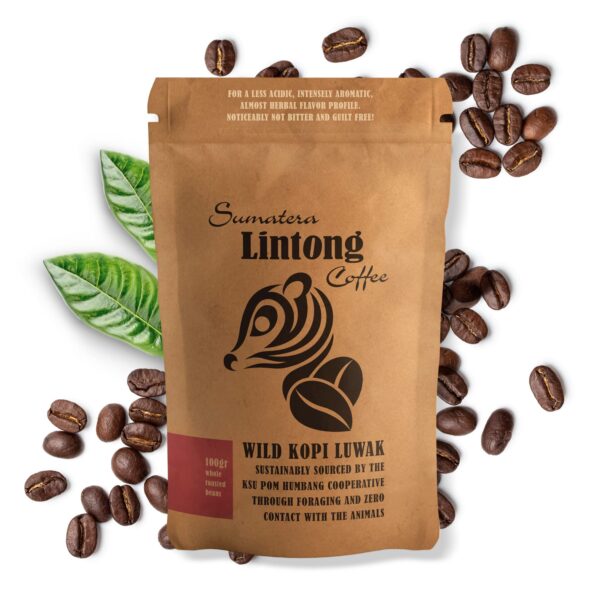 Wild Kopi Luwak, the World?s Most Exclusive Coffee, Sustainably Sourced From Sumatra, Indonesia (100gr / 3.5oz)