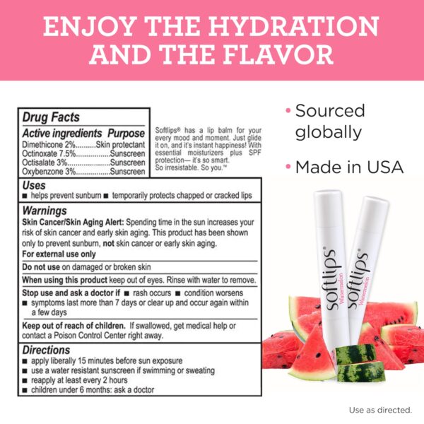 Softlips Watermelon Lip Balm 2-Pack with SPF 20 - Juicy Hydration for Smooth, Protected Lips - Image 8