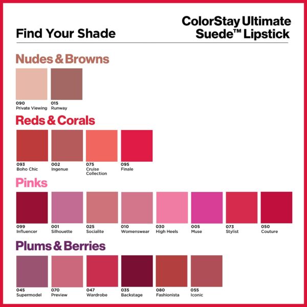 REVLON ColorStay Ultimate Suede Lipstick, Longwear Soft, Ultra-Hydrating High-Impact Lip Color, Formulated with Vitamin E, Silhouette (001), 0.09 oz - Image 6