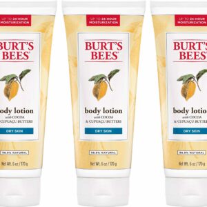 Burts Bees Butter Body Lotion for Dry Skin with Cocoa & Cupuau, 6 Oz - Pack of 3 (Package May Vary) - Image 1