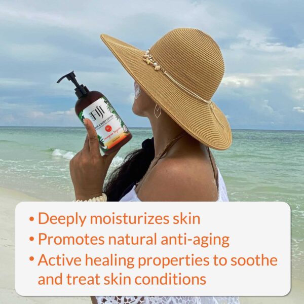 Coco Fiji Face & Body Lotion Infused With Coconut Oil | Lotion for Dry Skin | Moisturizer Face Cream & Massage Lotion for Women & Men | Lemongrass Tan - Image 5