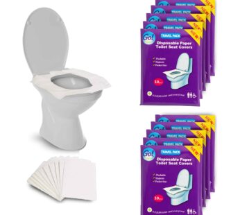 GoHygiene – Disposable Paper Toilet Seat Covers 8 PACKS (80-Count) + 2 FREE PACKS (20-Count)!