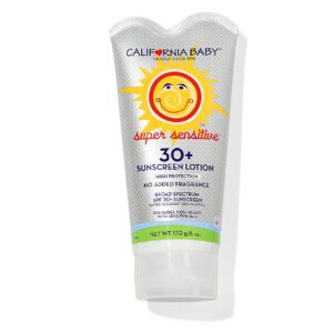 California Baby Super Sensitive SPF 30+ Sunscreen | Broad Spectrum | Titanium Dioxide | Hypoallergenic Unscented Mineral Sunscreen | 170 grams / 6 oz. - Image 1