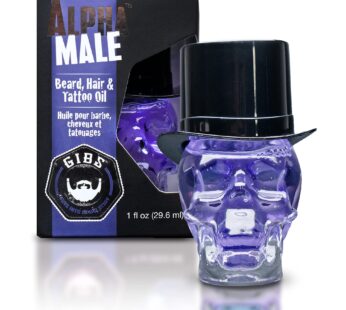 GIBS Grooming Alpha Male Beard, Hair & Tattoo Oil, 1 Fl Oz