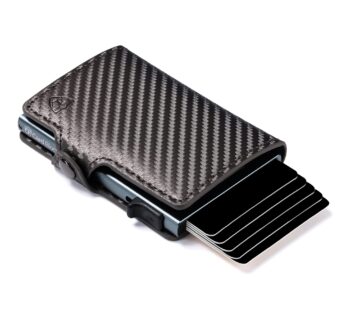 Card Blocr Pop Up Credit Card Wallet, RFID Blocking Credit Card Holder for men, Cool Wallets for Men in Carbon Wallet Design, Compact Card Holder Wall