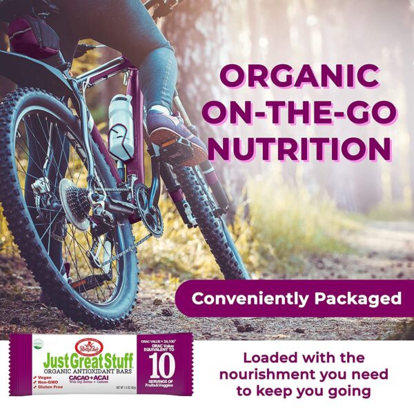 Just Great Stuff Organic Protein Bars | Delicious Superfood Bars w/Cacao Nibs & Berries | Gluten Free, Vegan, Non GMO | Organic Snacks for Kids & Adul - Image 3