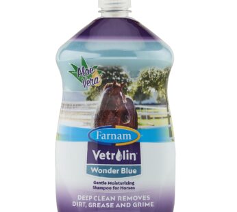 Farnam Vetrolin Wonder Blue Gentle Moisturizing Shampoo for Horses, Livestock and Dogs Blue 32