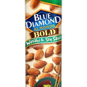 Blue Diamond Almonds Wasabi & Soy Flavored Snack Nuts, Single Serve Bags (1.5 oz, Pack of 12) - Image 1