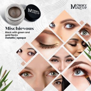 Mommy Makeup Waterproof Gel Eyeliner Pot in Mischievous (Black with Green and Gold Flecks) | Long Wear Cream Eye Liner | Stay Put Semi-Permanent Gel E - Image 3