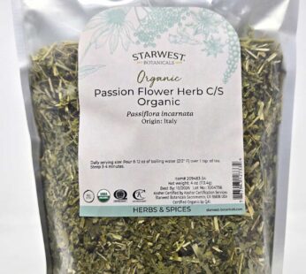 Starwest Botanicals Organic Passion Flower Herb Cut and Sifted Loose Leaf Tea – 4 Ounce Bag