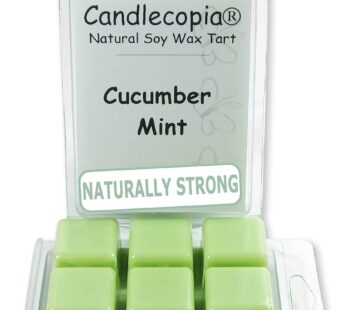 Candlecopia Cucumber Mint Strongly Scented Hand Poured Vegan Wax Melts, 12 Scented Wax Cubes, 6.4 Ounces in 2 x 6-Packs