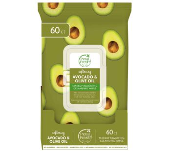 Petal Fresh Softening & Protecting Avocado & Olive Oil Makeup Removing, Cleansing Towelettes, Gentle Face Wipes, Daily Cleansing, Vegan and Cruelty Fr