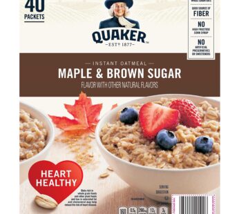 Quaker Instant Oatmeal Cereal, Maple and Brown Sugar, (40-1.51 oz packets) 60.6 Ounce
