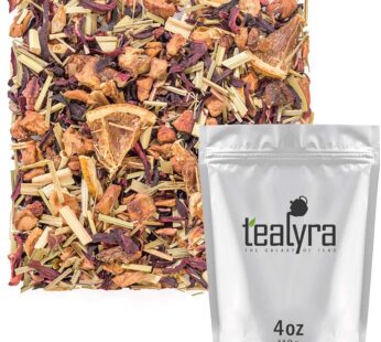 Tealyra – Strawberry Orange Sunrise – Hibiscus Strawberry Lemongrass – Herbal Fruity Loose Leaf Tea – Vitamins and Antioxidants Rich – Low Caffeine –