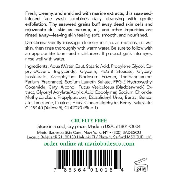 Mario Badescu Seaweed Cleansing Soap for All Skin Types |Creamy Cleanser that Gently Exfoliates |Formulated with Seaweed Grains & Bladderwrack Extract - Image 2