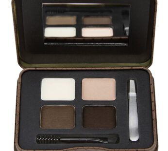 L.A. Girl Inspiring Brow Kit, Dark and Defined (Dark), Brow Wax 0.035 oz., Brow Powder 0.15 oz., Includes Tweezers and Dual Ended Brush with Spoolie