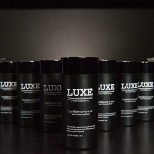 LUXE Hair Thickening Fibers - CONFIDENCE IN A JAR ? 2 Months+ Supply! ? Hypoallergenic, Dermatologist Tested ? Multiple Colors Available (Dark Brown) - Image 9