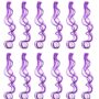 SWACC 12 Pcs Curly Wavy One Color Party Highlights Clip on in Hair Extensions Colored Hair Streak Synthetic Hairpieces (Purple)