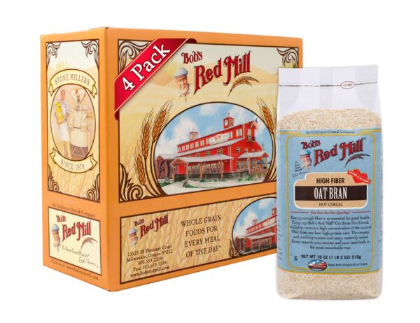 Bob's Red Mill Cereal Oat Bran, 18 Ounce (Pack of 4)