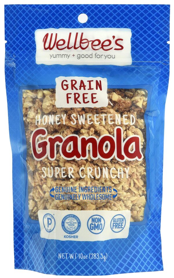 Wellbee?s Grain Free Granola, Oat Free, Low Carb, 100% Honey Sweetened, Small Batch, Refined Sugar Free, Paleo & SCD Approved (10 oz)