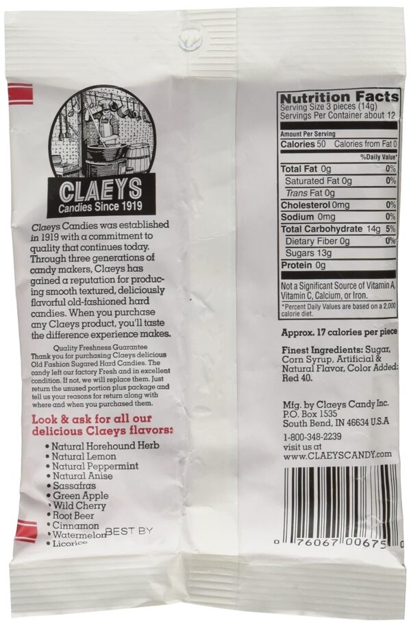 Claeys Candies Cinnamon - Old Fashioned Hard Candy - Artificially and Naturally Flavored - Fat-Free - 6 Ounce - 6-Pack - Image 2