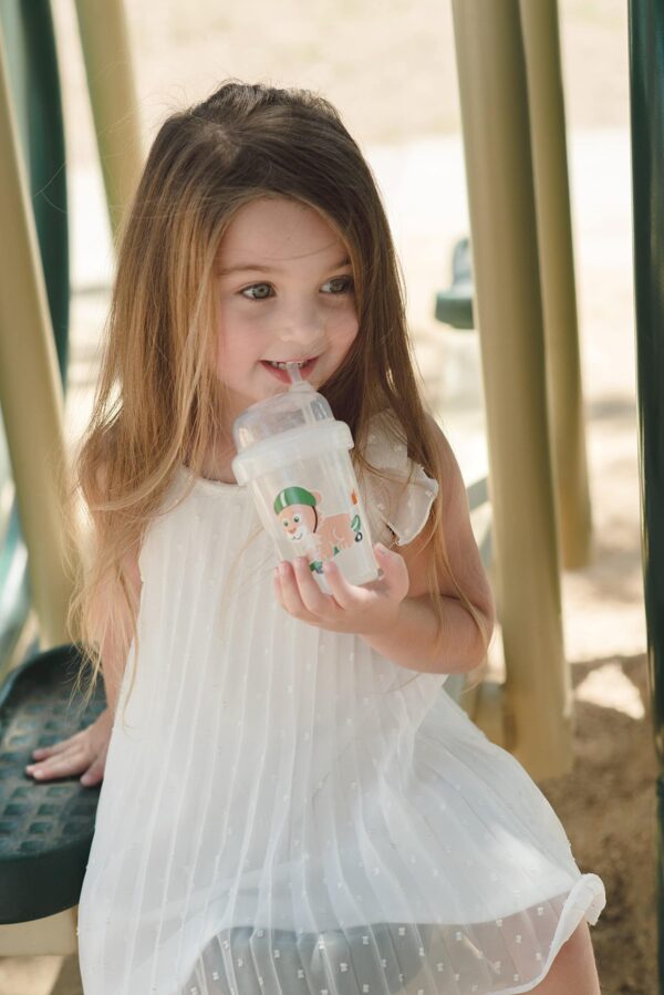 nuSpin Kids 8 oz Zoomi Straw Sippy Cup, Safari Animals Style - Image 2