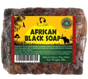 Incredible BY NATURE African Black Soap – 5lb Raw Organic Soap Face & Body Wash