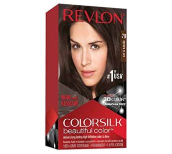 Revlon ColorSilk Hair Color, 20 Brown Black 1 ea